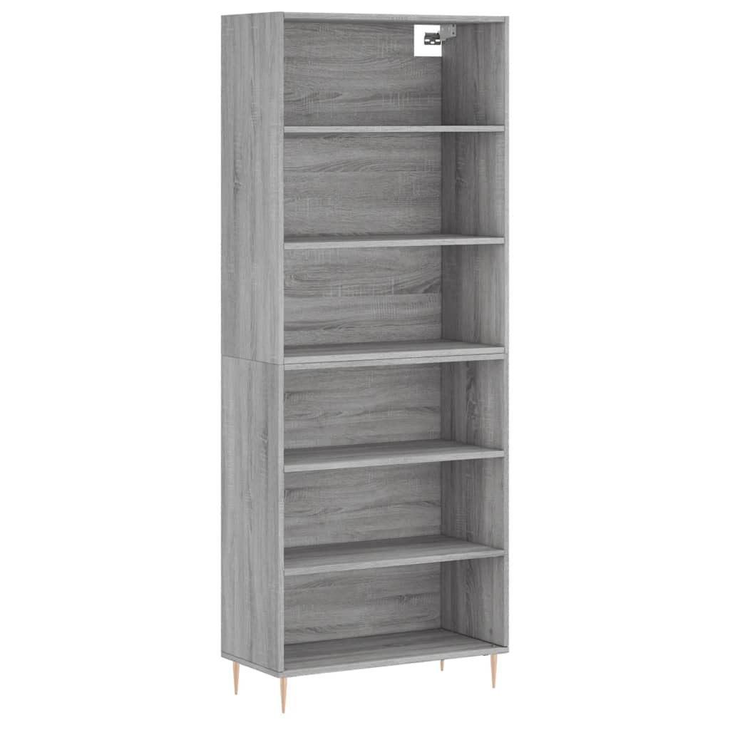 Hoge Kast 69,5X32,5X180 Cm Bewerkt Hout Betongrijs