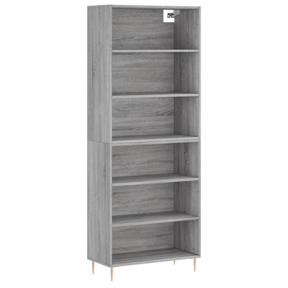 Hoge Kast 69,5X32,5X180 Cm Bewerkt Hout Betongrijs