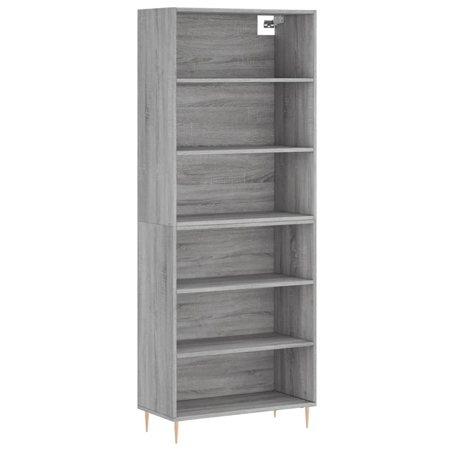 Hoge Kast 69,5X32,5X180 Cm Bewerkt Hout Betongrijs