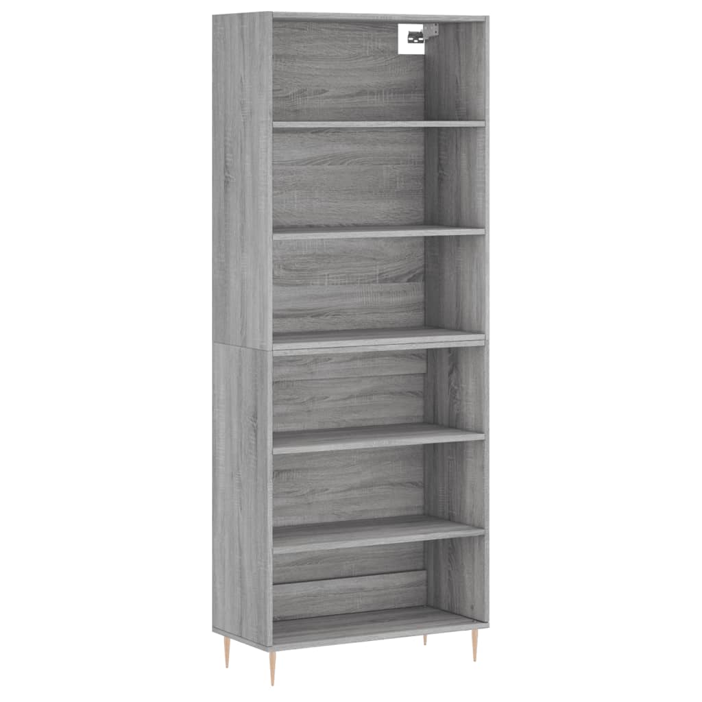 Hoge Kast 69,5X32,5X180 Cm Bewerkt Hout Grijs Sonoma Eikenkleur
