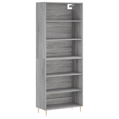 Hoge Kast 69,5X32,5X180 Cm Bewerkt Hout Grijs Sonoma Eikenkleur
