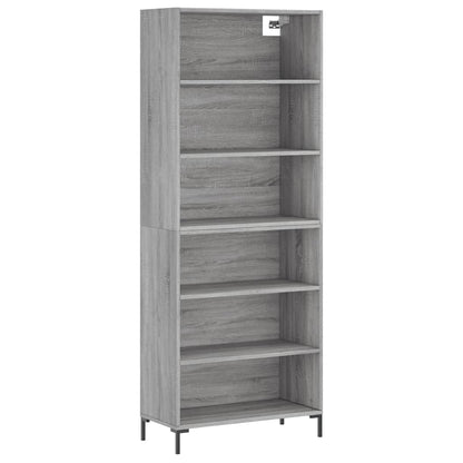 Hoge Kast 69,5X32,5X180 Cm Bewerkt Hout Grijs Sonoma Eikenkleur