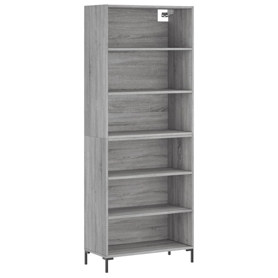 Hoge Kast 69,5X32,5X180 Cm Bewerkt Hout Grijs Sonoma Eikenkleur