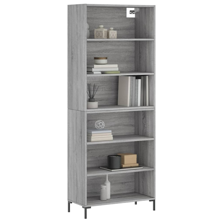 Hoge Kast 69,5X32,5X180 Cm Bewerkt Hout Grijs Sonoma Eikenkleur