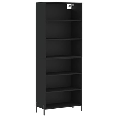 Hoge Kast 69,5X32,5X180 Cm Bewerkt Hout Zwart