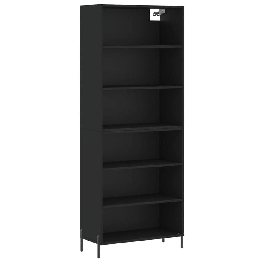 Hoge Kast 69,5X32,5X180 Cm Bewerkt Hout Zwart