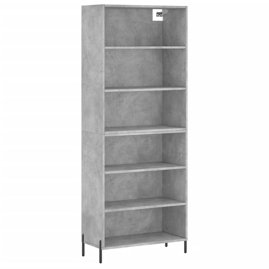 Hoge Kast 69,5X32,5X180 Cm Bewerkt Hout Betongrijs