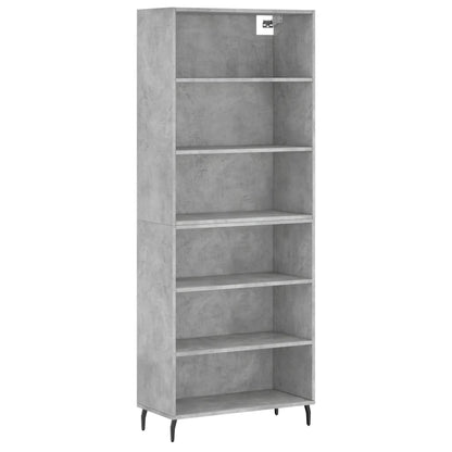 Hoge Kast 69,5X32,5X180 Cm Bewerkt Hout Betongrijs