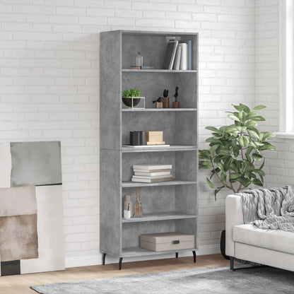 Hoge Kast 69,5X32,5X180 Cm Bewerkt Hout Betongrijs