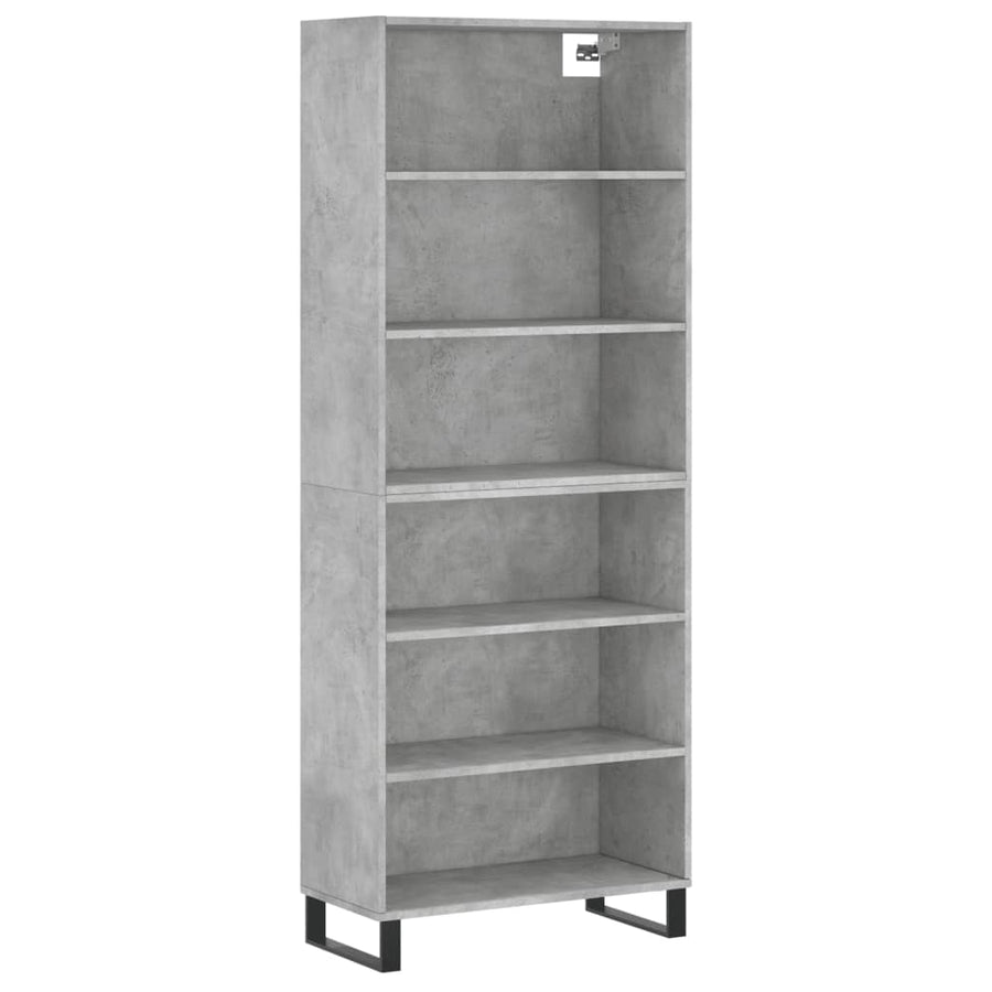 Hoge Kast 69,5X32,5X180 Cm Bewerkt Hout Betongrijs