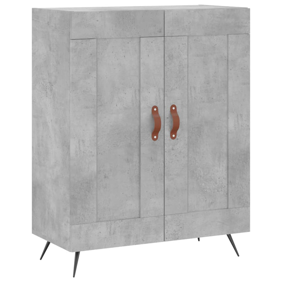 Hoge Kast 69,5X34X180 Cm Bewerkt Hout Betongrijs