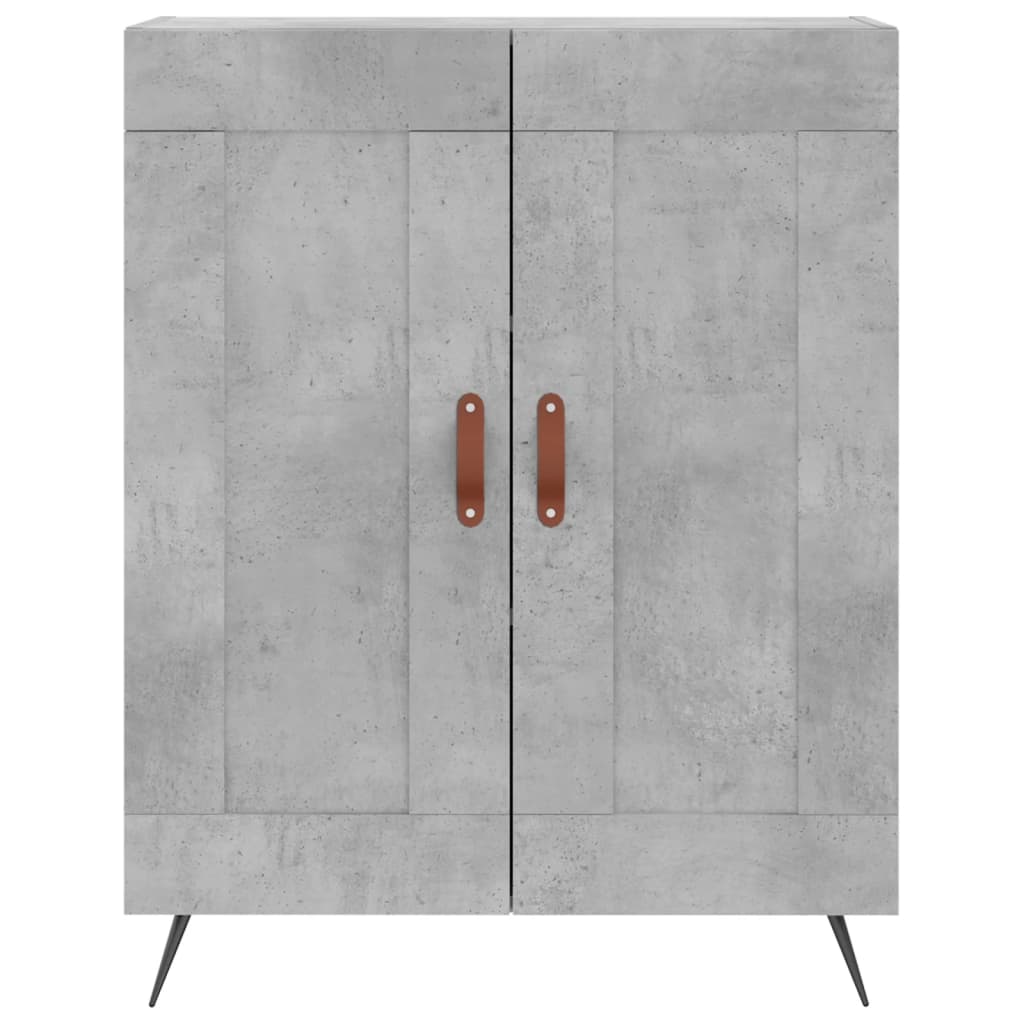 Hoge Kast 69,5X34X180 Cm Bewerkt Hout Betongrijs