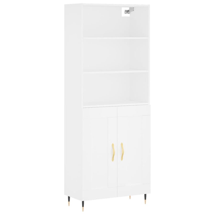 Hoge Kast 69,5X34X180 Cm Bewerkt Hout Wit