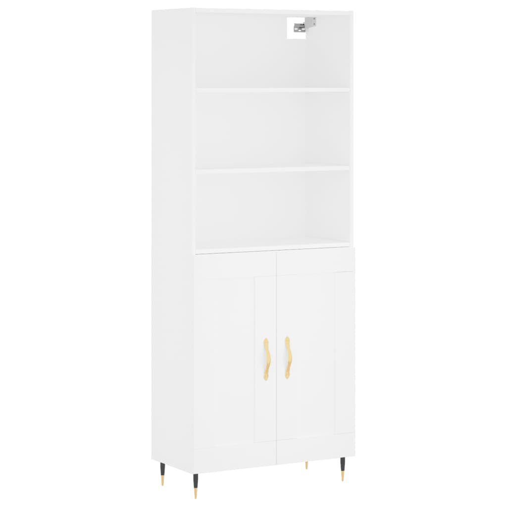 Hoge Kast 69,5X34X180 Cm Bewerkt Hout Wit
