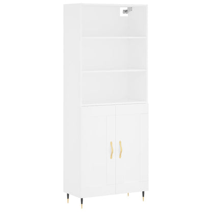 Hoge Kast 69,5X34X180 Cm Bewerkt Hout Wit