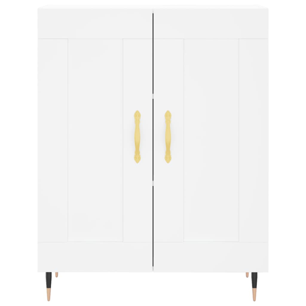 Hoge Kast 69,5X34X180 Cm Bewerkt Hout Wit