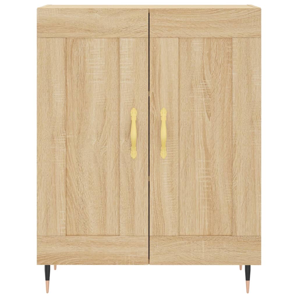Hoge Kast 69,5X34X180 Cm Bewerkt Hout Kleurig Sonoma eiken