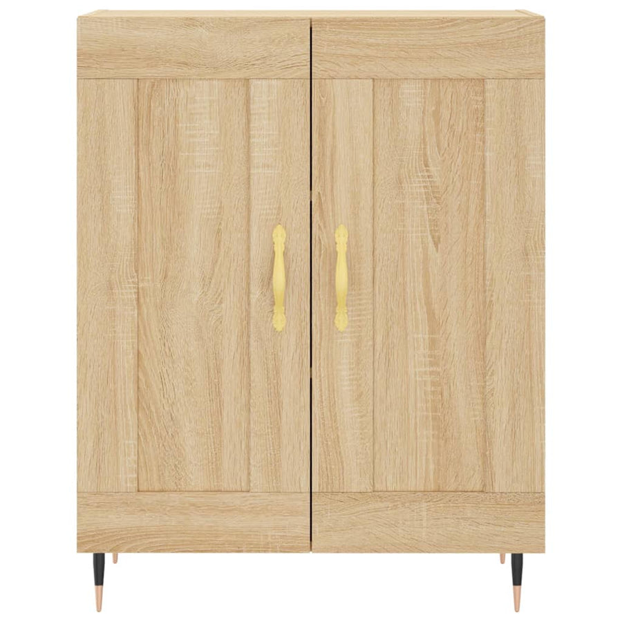 Hoge Kast 69,5X34X180 Cm Bewerkt Hout Kleurig Sonoma eiken