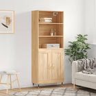 Hoge kast 69,5x34x180 cm bewerkt hout sonoma eiken