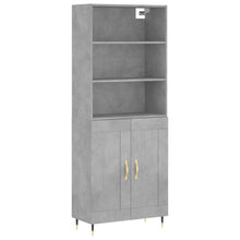 Hoge Kast 69,5X34X180 Cm Bewerkt Hout Betongrijs