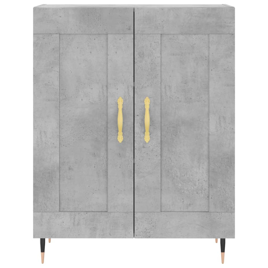 Hoge Kast 69,5X34X180 Cm Bewerkt Hout Betongrijs