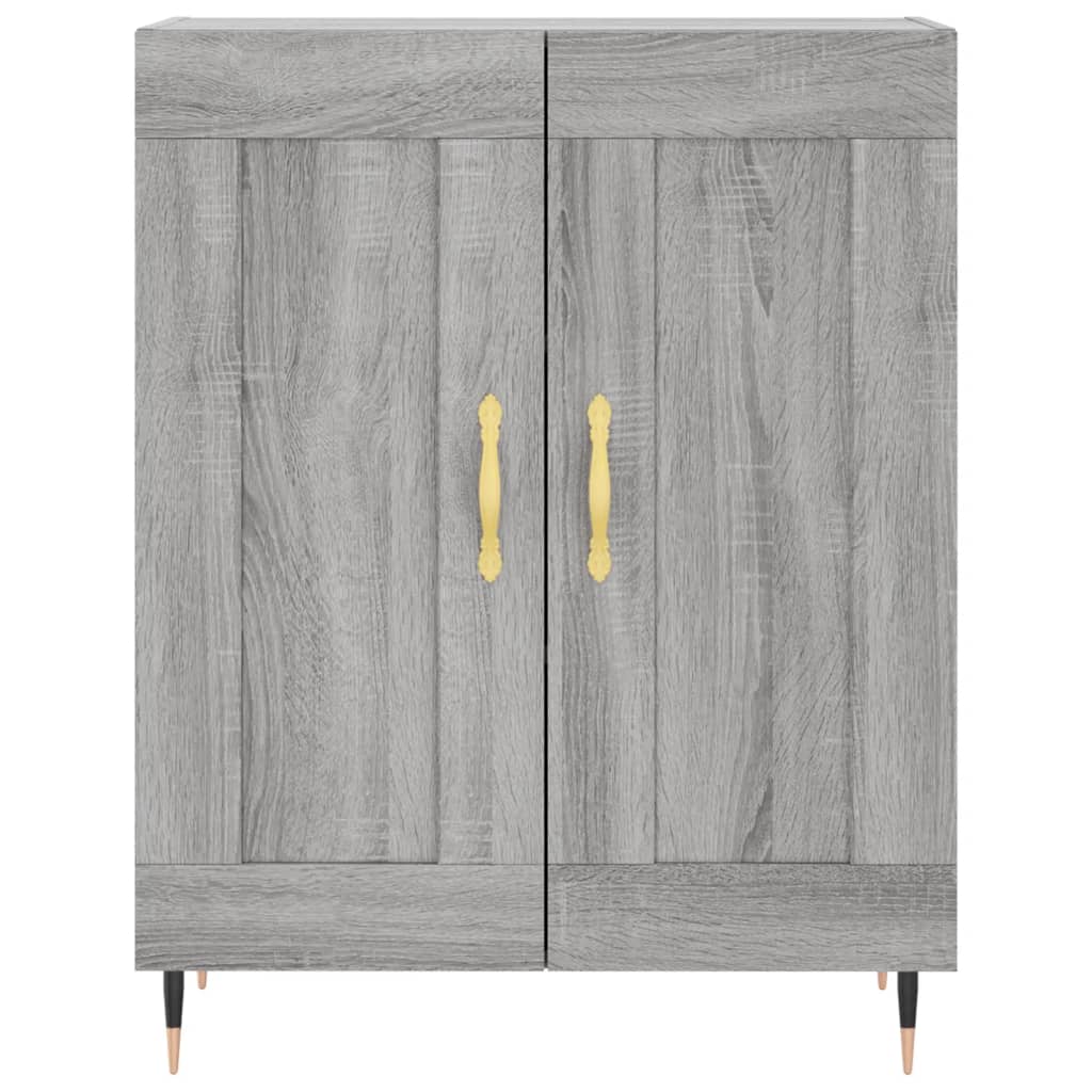 Hoge Kast 69,5X34X180 Cm Bewerkt Hout Eikenkleurig Grijs sonoma