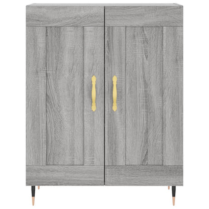 Hoge Kast 69,5X34X180 Cm Bewerkt Hout Eikenkleurig Grijs sonoma