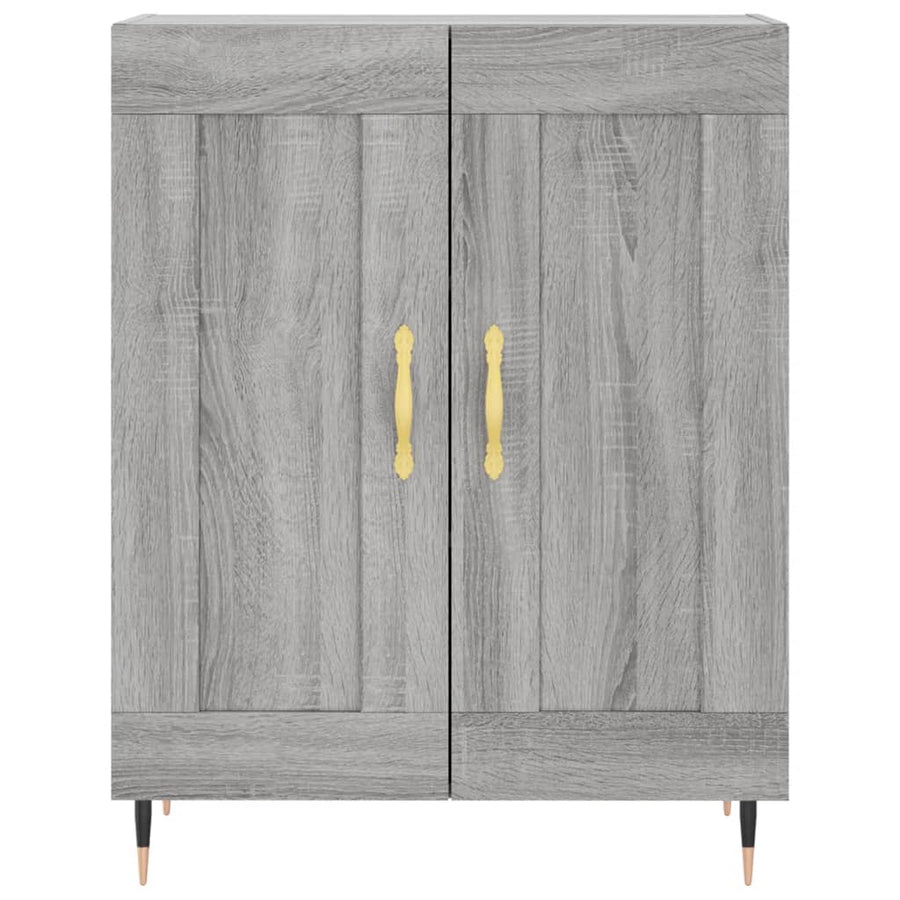 Hoge Kast 69,5X34X180 Cm Bewerkt Hout Eikenkleurig Grijs sonoma