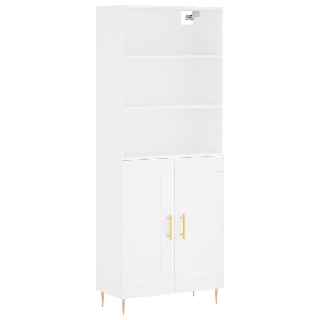 Hoge Kast 69,5X34X180 Cm Bewerkt Hout Wit
