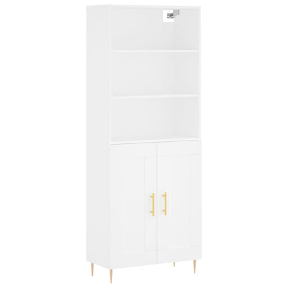 Hoge Kast 69,5X34X180 Cm Bewerkt Hout Wit