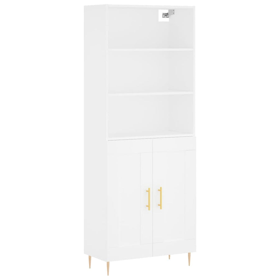 Hoge Kast 69,5X34X180 Cm Bewerkt Hout Wit