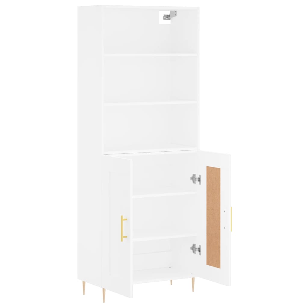 Hoge Kast 69,5X34X180 Cm Bewerkt Hout Wit