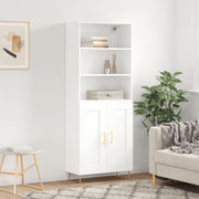 Hoge kast 69,5x34x180 cm wit bewerkt hout