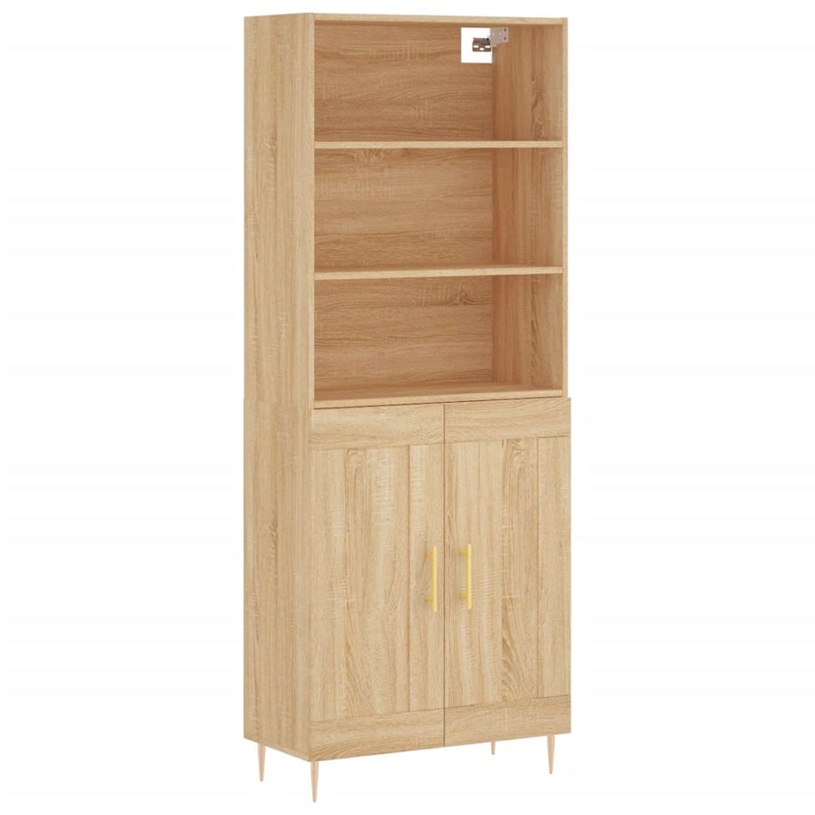 Hoge Kast 69,5X34X180 Cm Bewerkt Hout Sonoma Eikenkleurig
