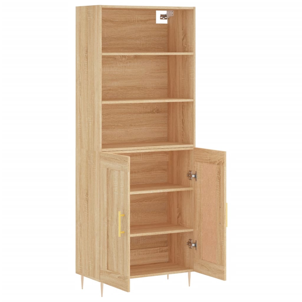 Hoge Kast 69,5X34X180 Cm Bewerkt Hout Sonoma Eikenkleurig