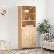 Hoge kast 69,5x34x180 cm bewerkt hout sonoma eiken