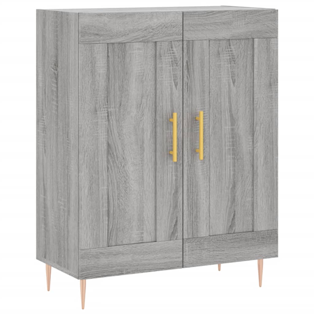 Hoge Kast 69,5X34X180 Cm Bewerkt Hout Eikenkleurig Grijs sonoma
