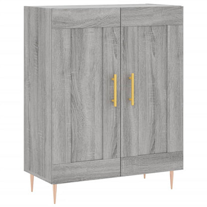 Hoge Kast 69,5X34X180 Cm Bewerkt Hout Eikenkleurig Grijs sonoma