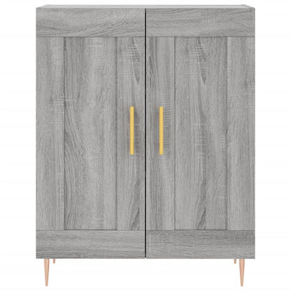 Hoge Kast 69,5X34X180 Cm Bewerkt Hout Eikenkleurig Grijs sonoma