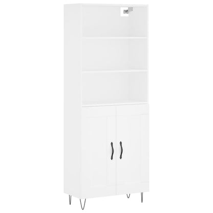 Hoge Kast 69,5X34X180 Cm Bewerkt Hout Wit