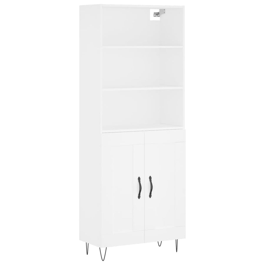 Hoge Kast 69,5X34X180 Cm Bewerkt Hout Wit