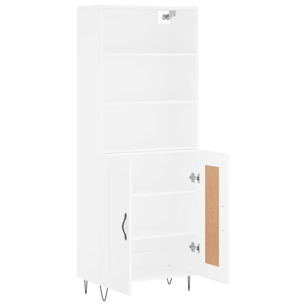 Hoge Kast 69,5X34X180 Cm Bewerkt Hout Wit