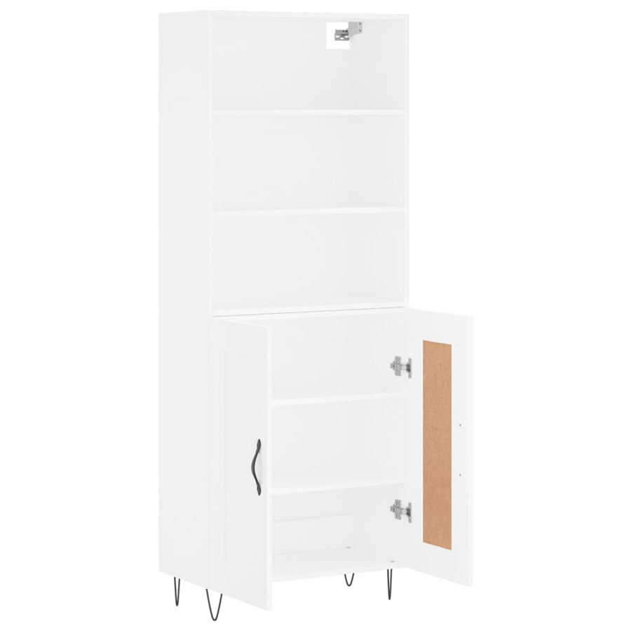 Hoge Kast 69,5X34X180 Cm Bewerkt Hout Wit