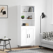 Hoge kast 69,5x34x180 cm wit bewerkt hout