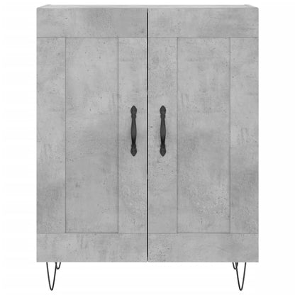 Hoge Kast 69,5X34X180 Cm Bewerkt Hout Betongrijs