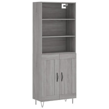 Hoge Kast 69,5X34X180 Cm Bewerkt Hout Eikenkleurig Grijs sonoma