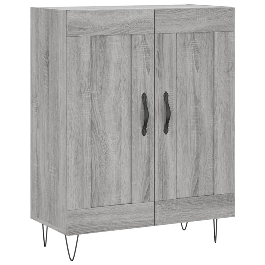 Hoge Kast 69,5X34X180 Cm Bewerkt Hout Eikenkleurig Grijs sonoma