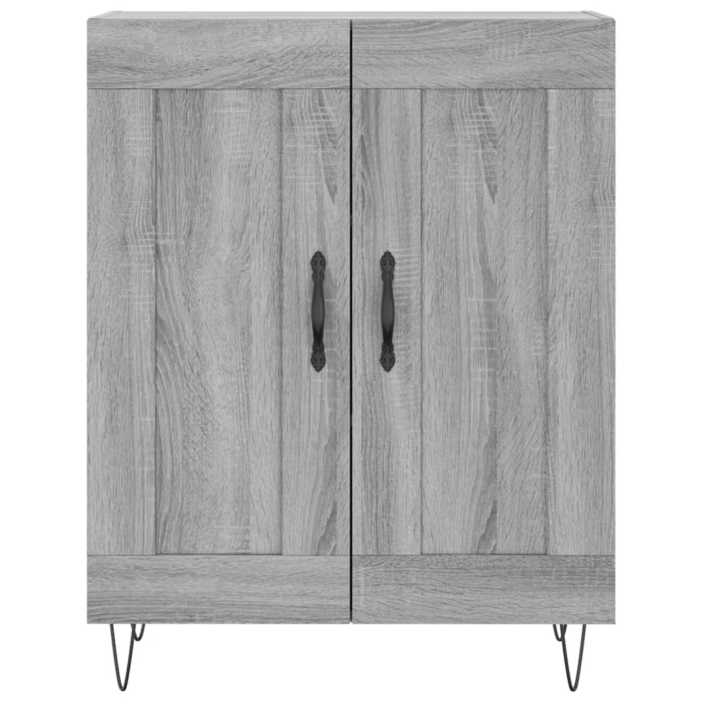 Hoge Kast 69,5X34X180 Cm Bewerkt Hout Eikenkleurig Grijs sonoma