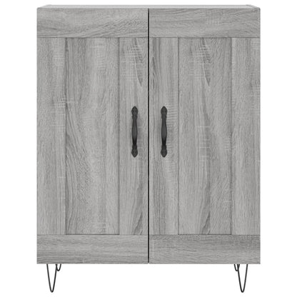 Hoge Kast 69,5X34X180 Cm Bewerkt Hout Eikenkleurig Grijs sonoma