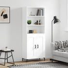Hoge kast 69,5x34x180 cm bewerkt hout wit